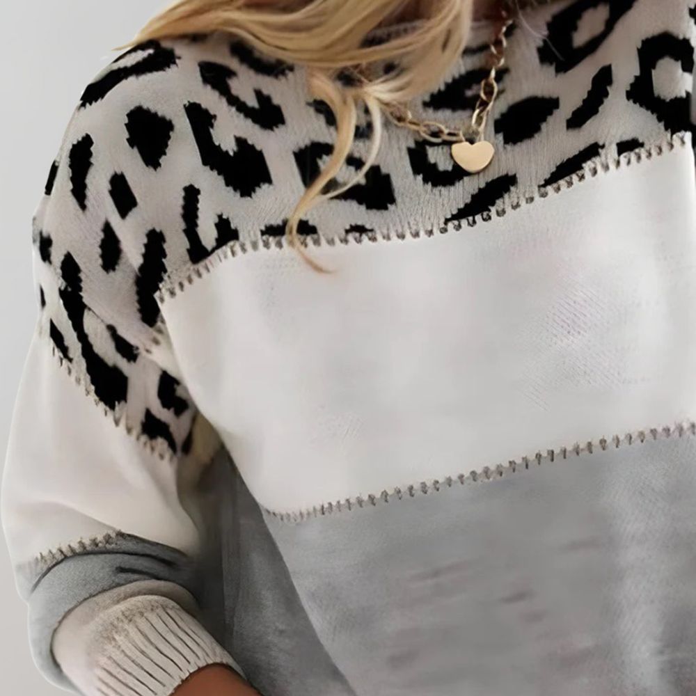 Juanita – Leopard Accent Knit Jumper