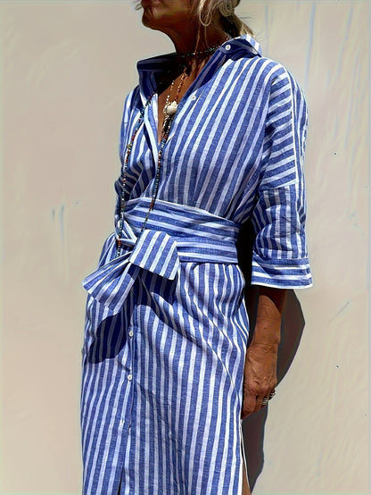 Regan | Striped Shirt Dress