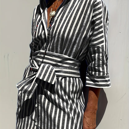 Regan | Striped Shirt Dress