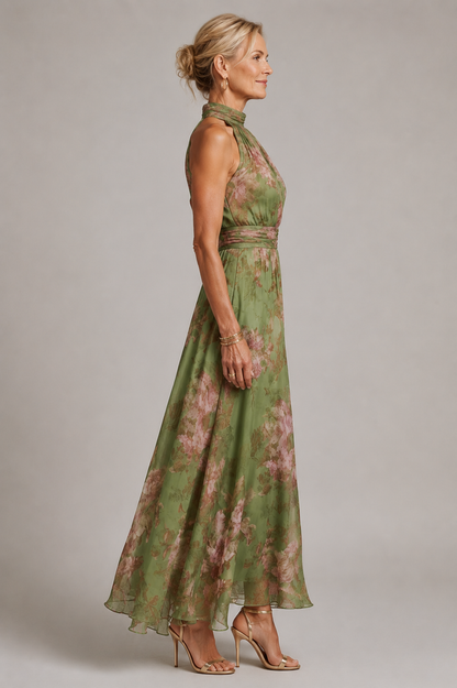 Joanne – Floral Halter Midi Dress