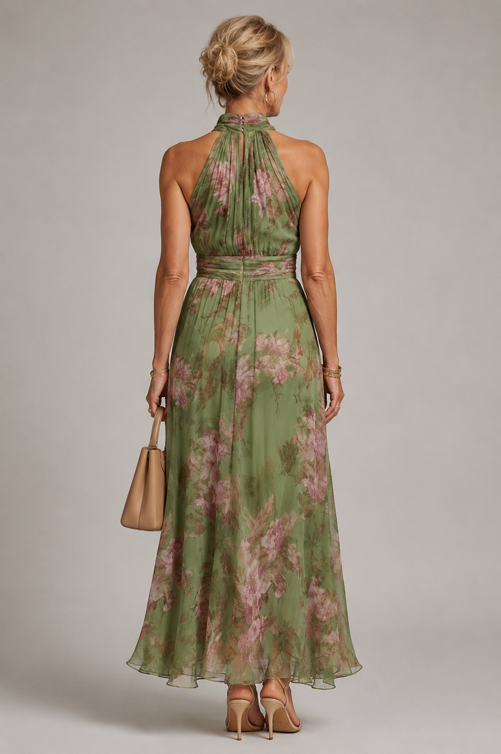 Joanne – Floral Halter Midi Dress