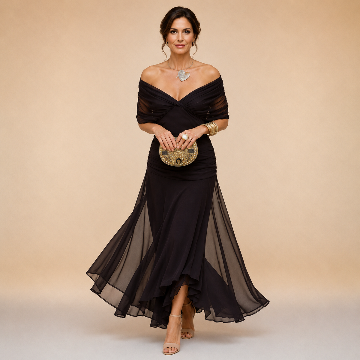 Tammy – Off-Shoulder Chiffon Maxi Dress