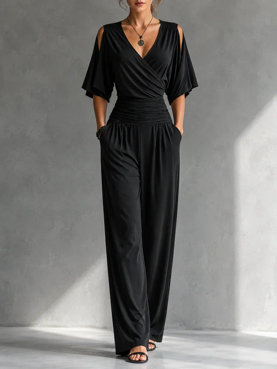 Lee – Wide-Leg Wrap-Front Jumpsuit
