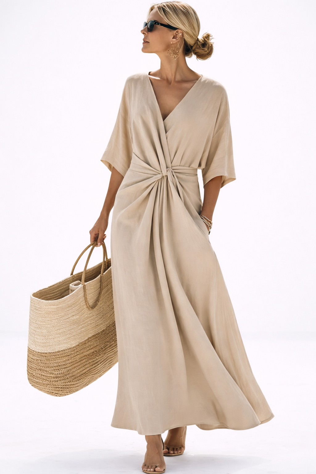 Lilou | Elegant Twist Maxi Dress