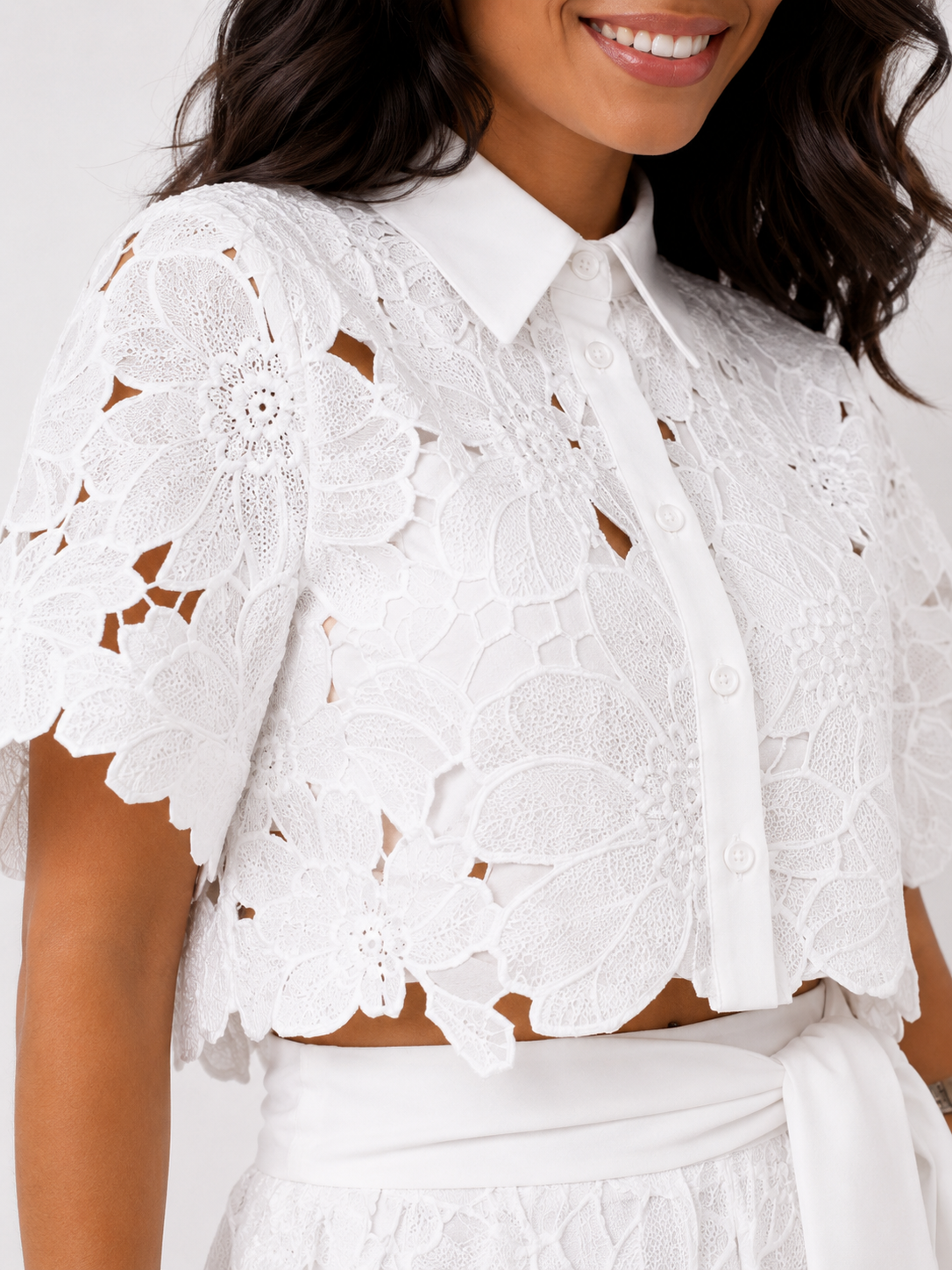 Frances – Floral Lace Wide-Leg Set