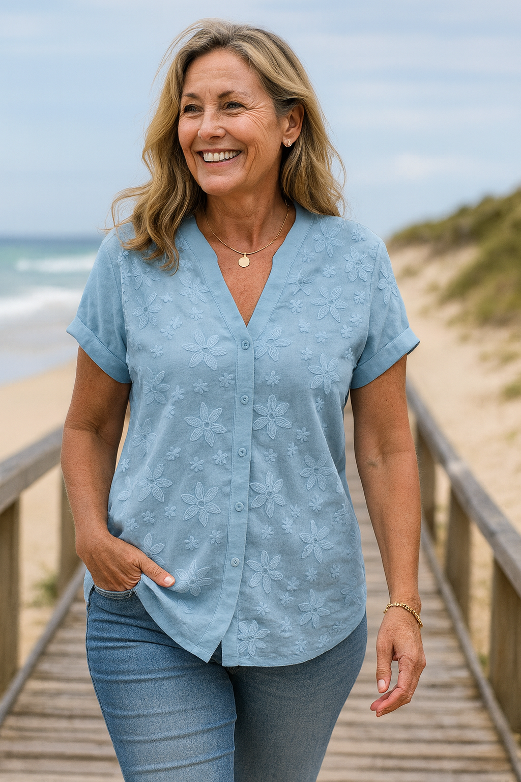 Annabella | Natural Linen Top