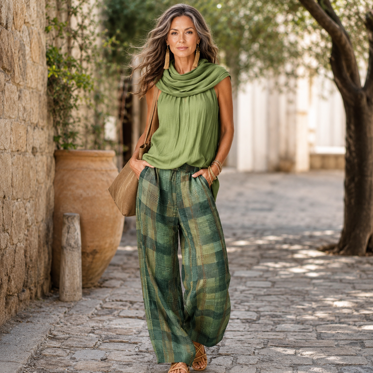 Lisa – Sleeveless Top and Wide-Leg Pants Set