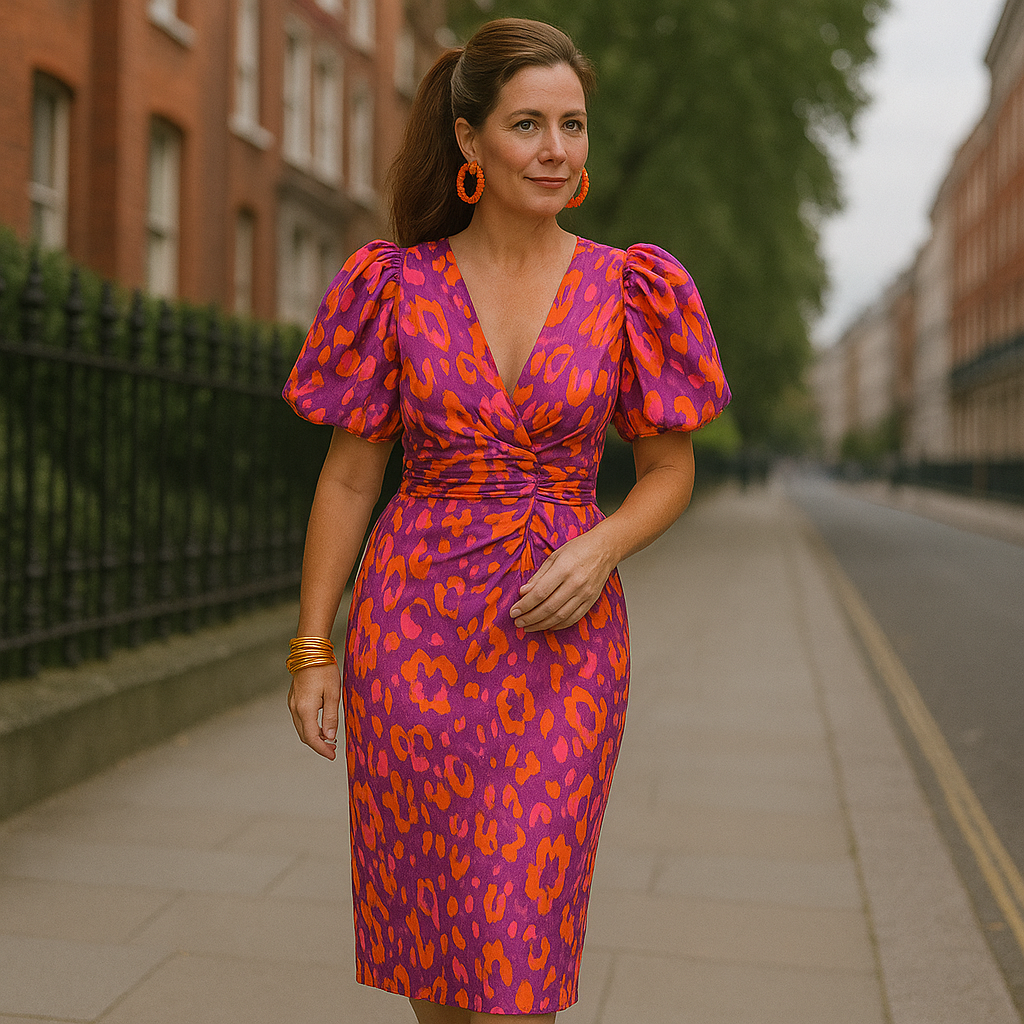 Dior | Pleated Sleeve Colourful Dress
