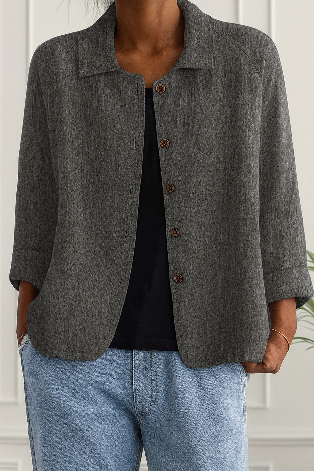 Rachel – Classic Button-Front Cardigan
