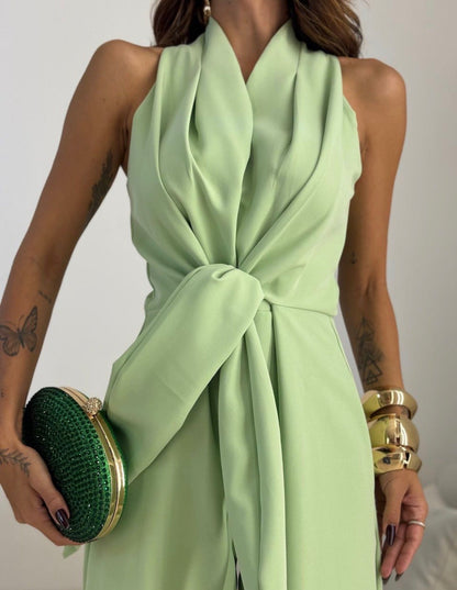 Rachel – Halter Neck Wide-Leg Jumpsuit