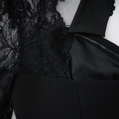 Lorelai | Lace Panel Maxi Dress – Black