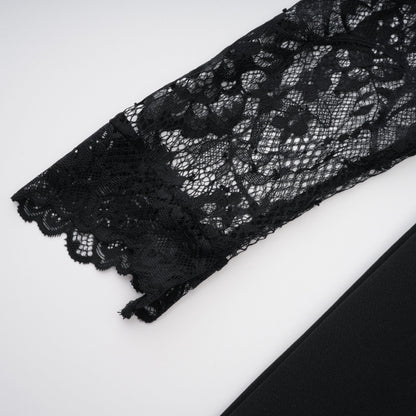 Lorelai | Lace Panel Maxi Dress – Black