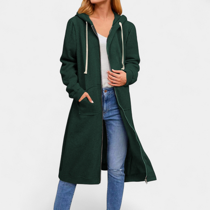 Tina – Relaxed Zip-Up Longline Hoodie