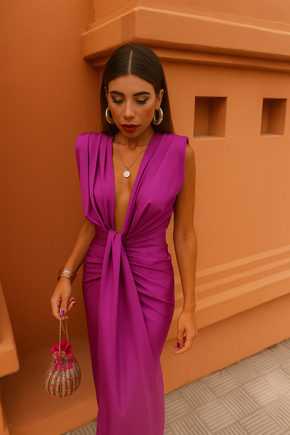 Julia | Graceful Pleated Maxi Dress