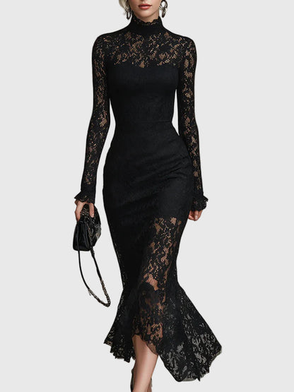 Constance | Elegant Lace Fishtail Maxi Dress