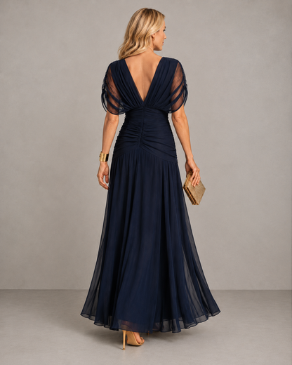Katrina – Ruched Chiffon-Look Formal Gown