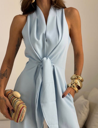 Rachel – Halter Neck Wide-Leg Jumpsuit
