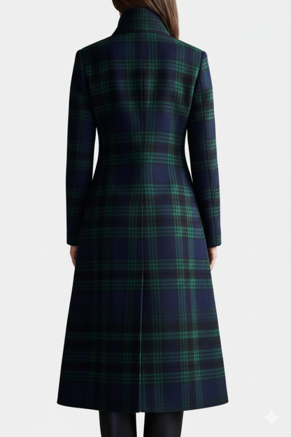 Reba – Tailored Plaid Long Coat