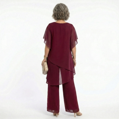 Heather – Tiered Tunic and Wide-Leg Pants Set