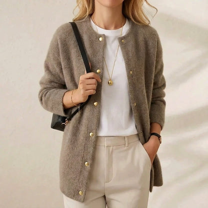 Ida – Gold Button Knit Cardigan