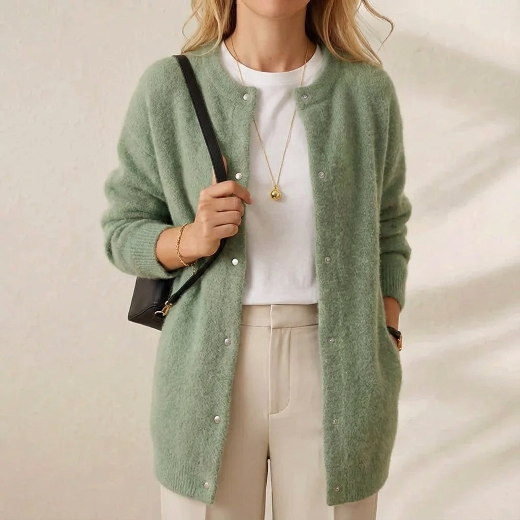 Ida – Gold Button Knit Cardigan