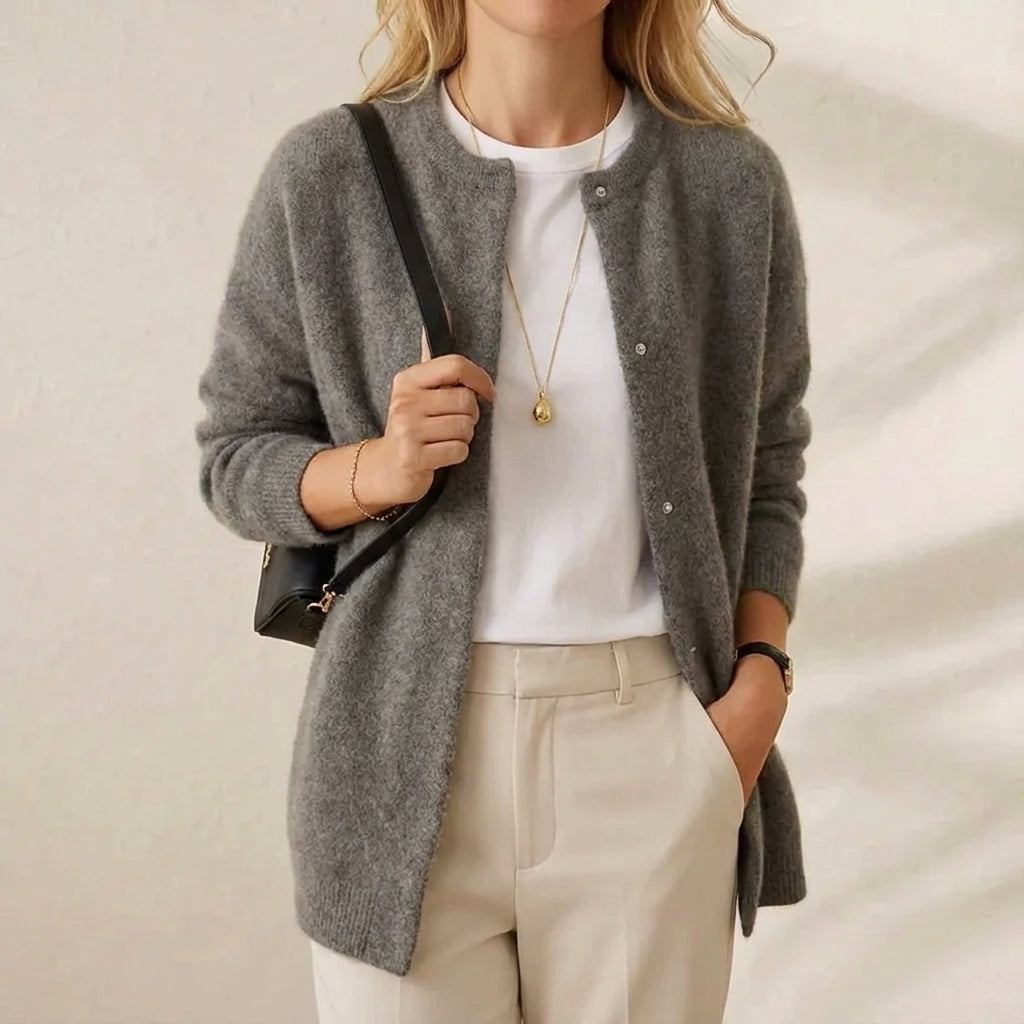 Ida – Gold Button Knit Cardigan