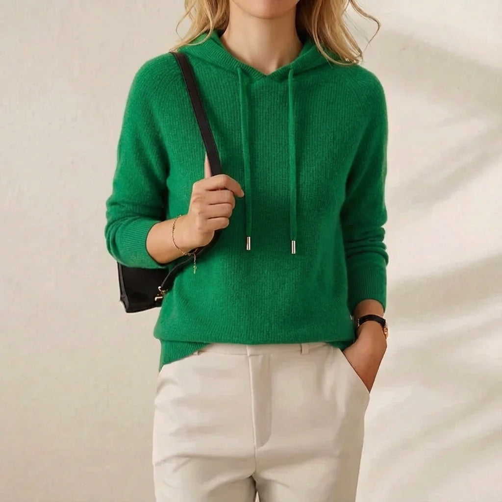Sondra – Knit Hooded Jumper with Drawstring