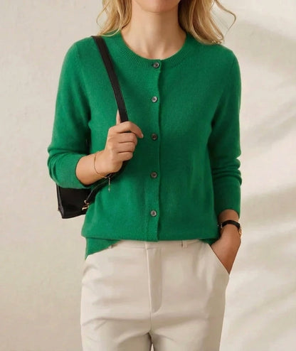 Cassandra – Crew Neck Button Knit Cardigan