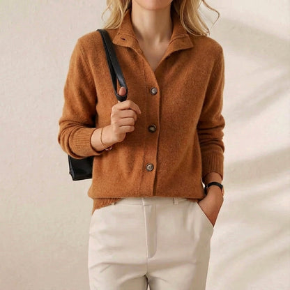 Donna – Button-Up Collared Knit Cardigan