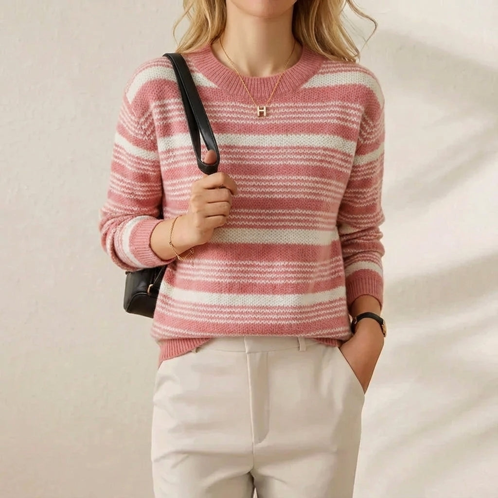 Odessa – Striped Knit Crew Neck Jumper