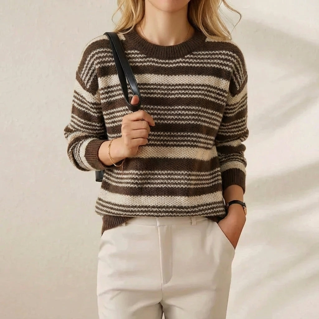 Odessa – Striped Knit Crew Neck Jumper