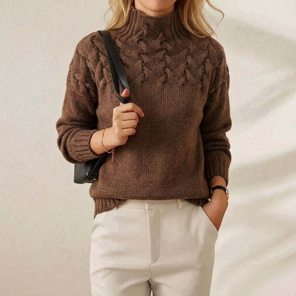 Maureen – Cable Knit Turtleneck Jumper