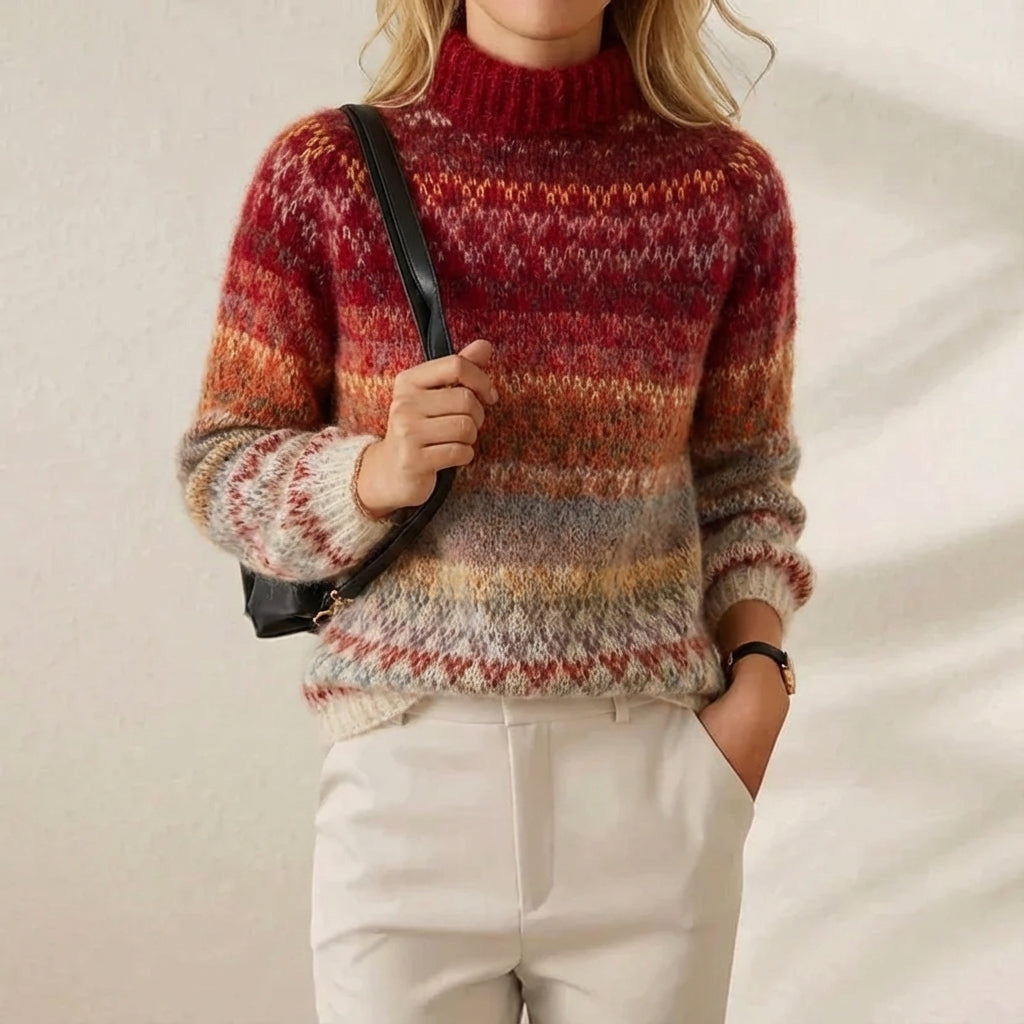 Rita – Fair Isle Turtleneck Knit Jumper