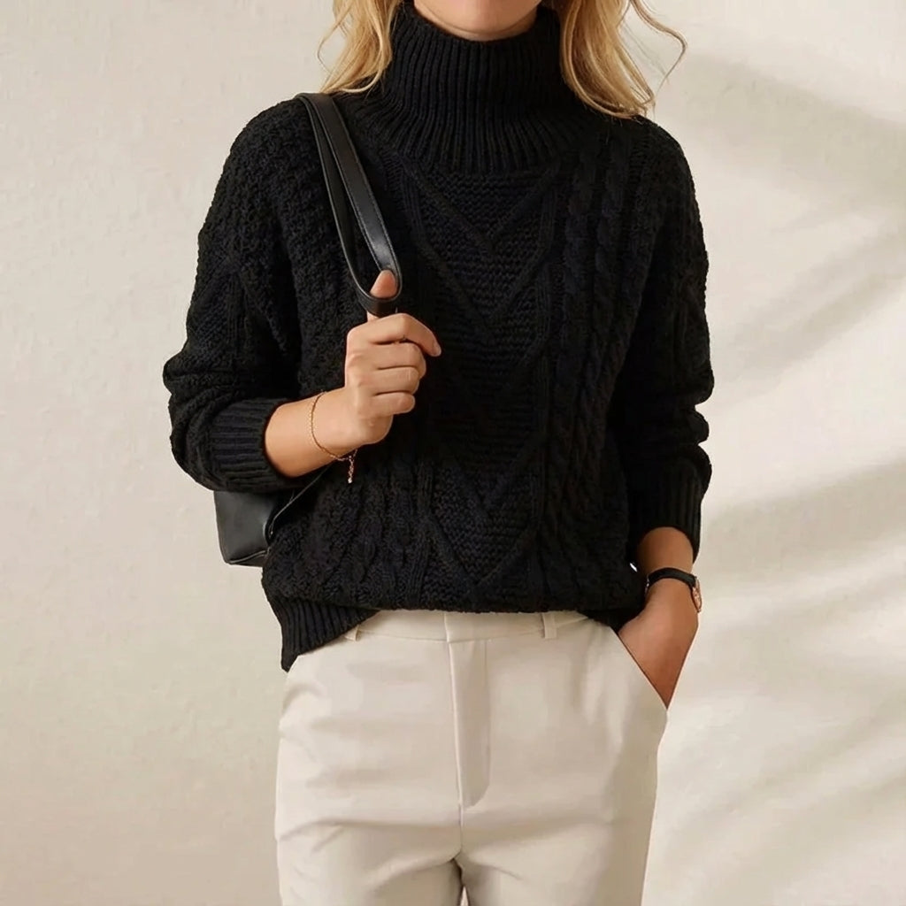 Maureen – Cable Knit Turtleneck Jumper