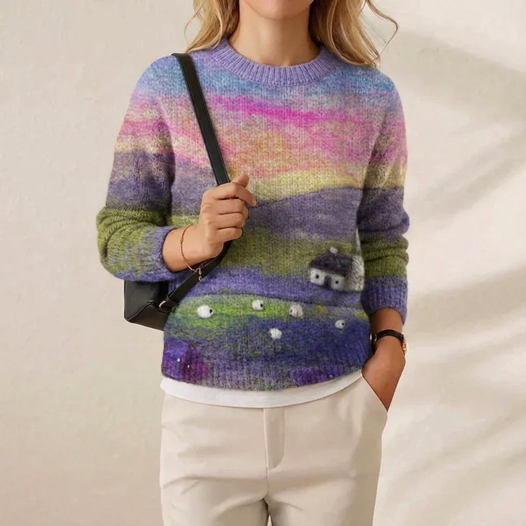 Shannon – Scenic Knit Jumper with Sheep Detail
