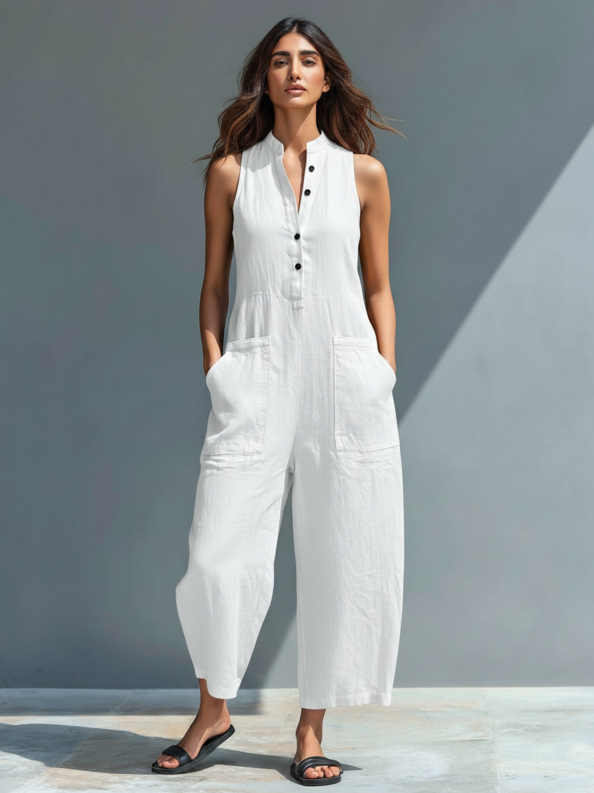 Chloe | Minimalist High-Collar Jumpsuit