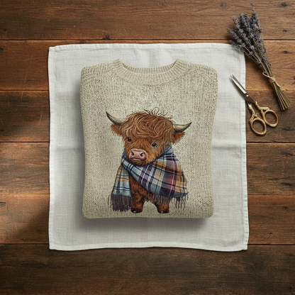 Heather – Highland Cow Graphic Knit Jumper