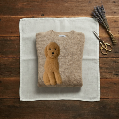 Julia – Knit Jumper with Puppy Appliqué