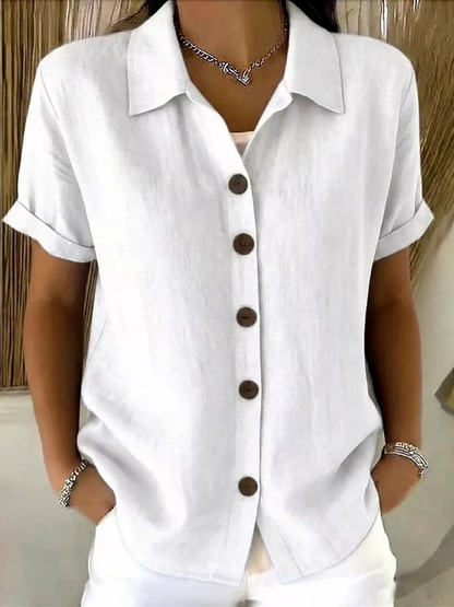 Melanie – Classic Button-Front Woven Shirt