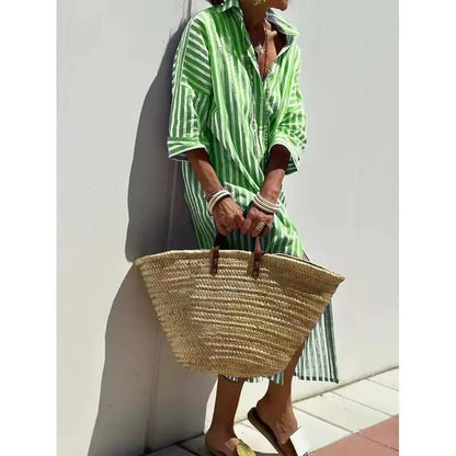 Skylar | Striped Shirt Dress