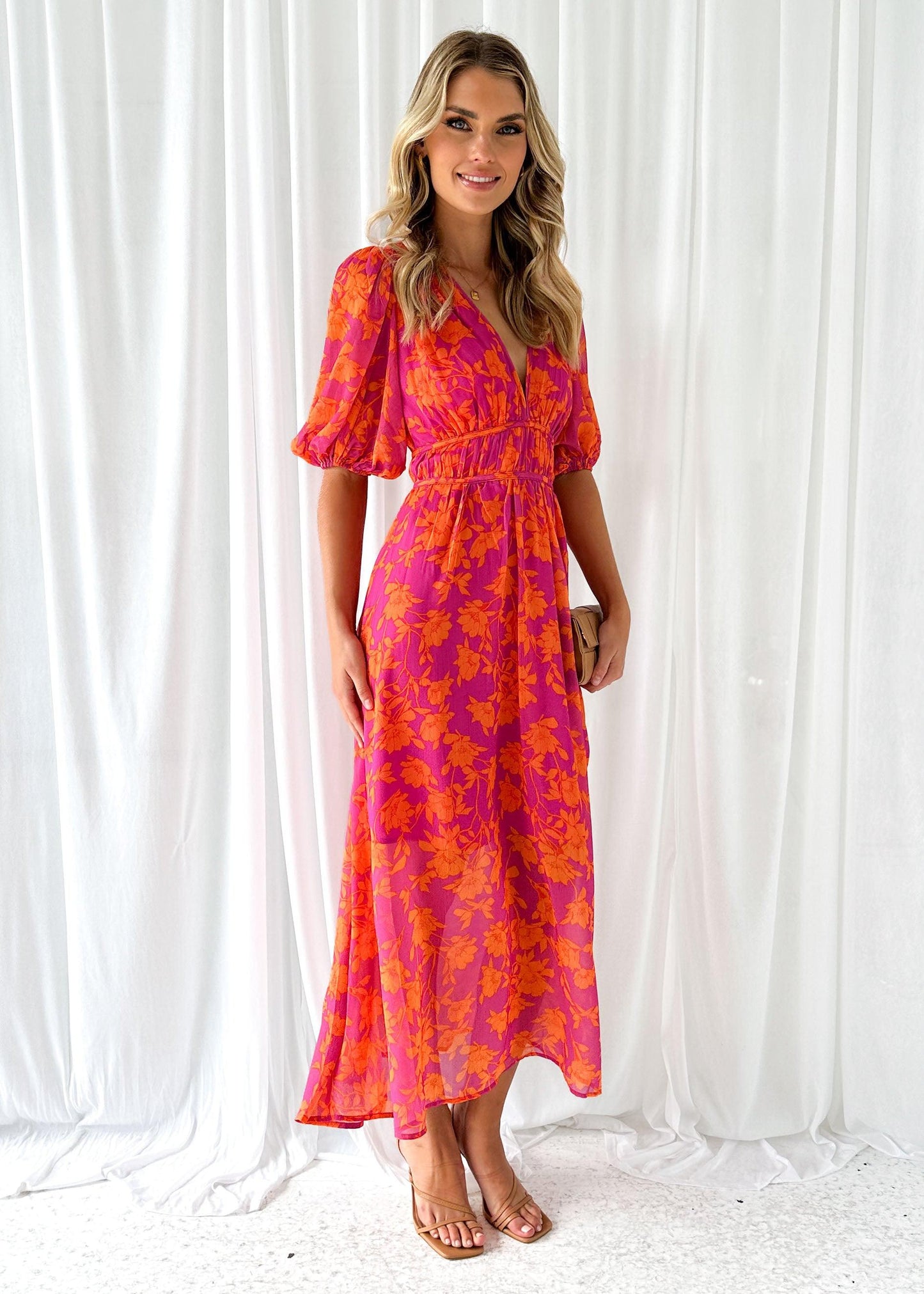 Shawna | Modern Floral Midi Dress