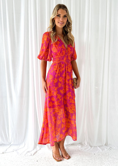 Shawna | Modern Floral Midi Dress