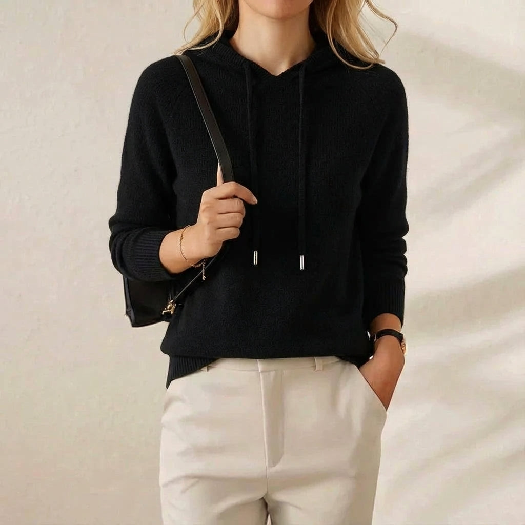 Sondra – Knit Hooded Jumper with Drawstring