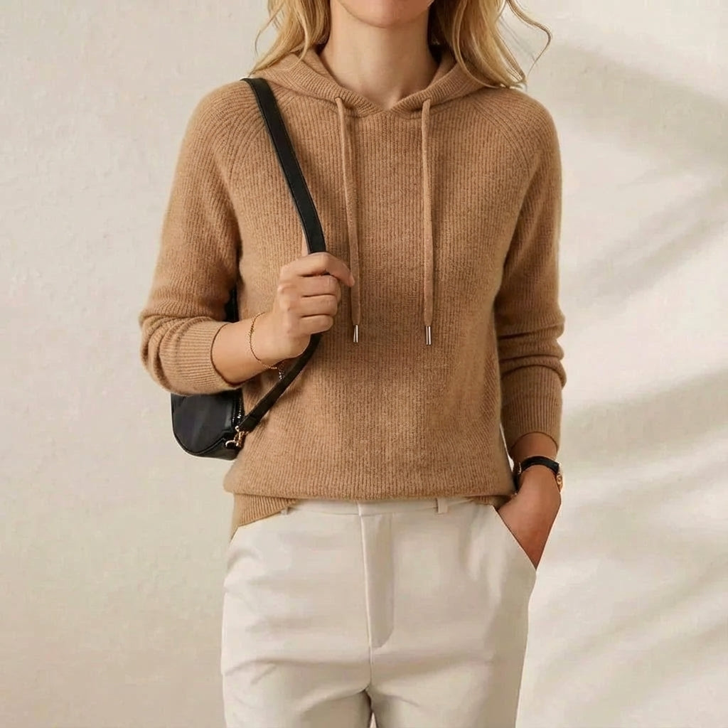 Sondra – Knit Hooded Jumper with Drawstring