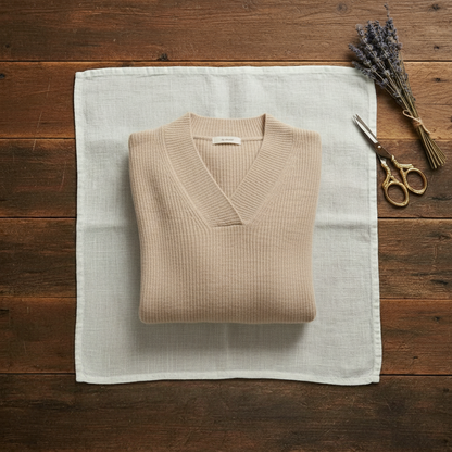 Nola – Ribbed V-Neck Knit Jumper