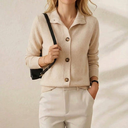 Blanche – Collared Button-Up Knit Cardigan