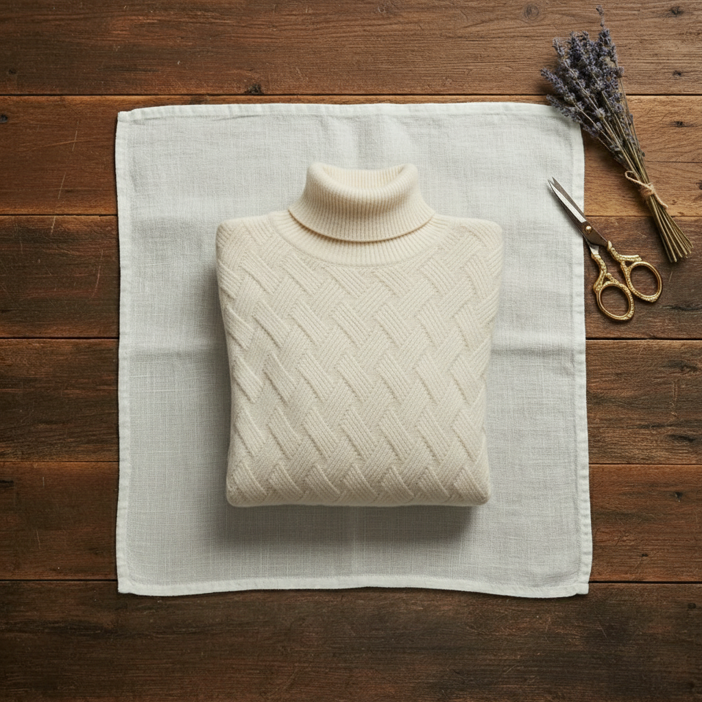 Teresa – Turtleneck Herringbone Knit Jumper