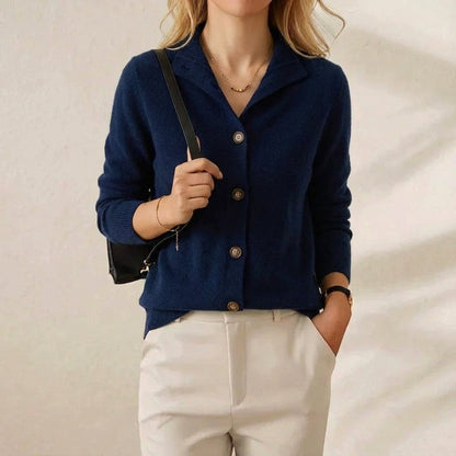 Blanche – Collared Button-Up Knit Cardigan