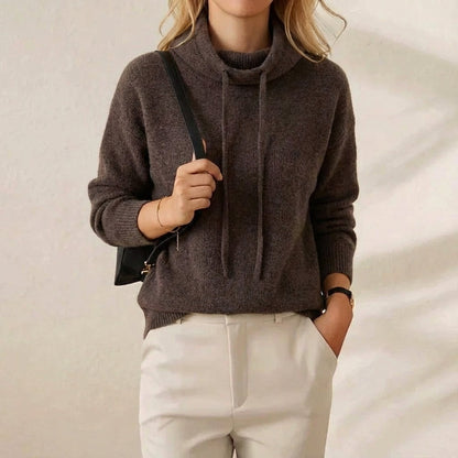 Mae – Cowl Neck Drawstring Knit Jumper