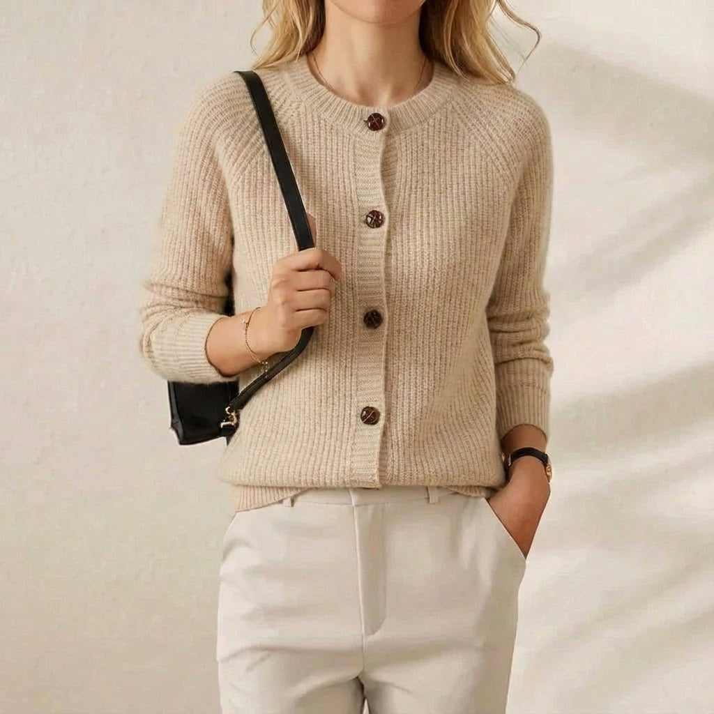 Bonita – Ribbed Knit Button-Up Cardigan